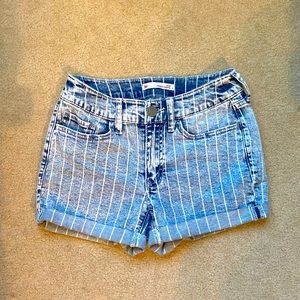 Striped Jean Shorts